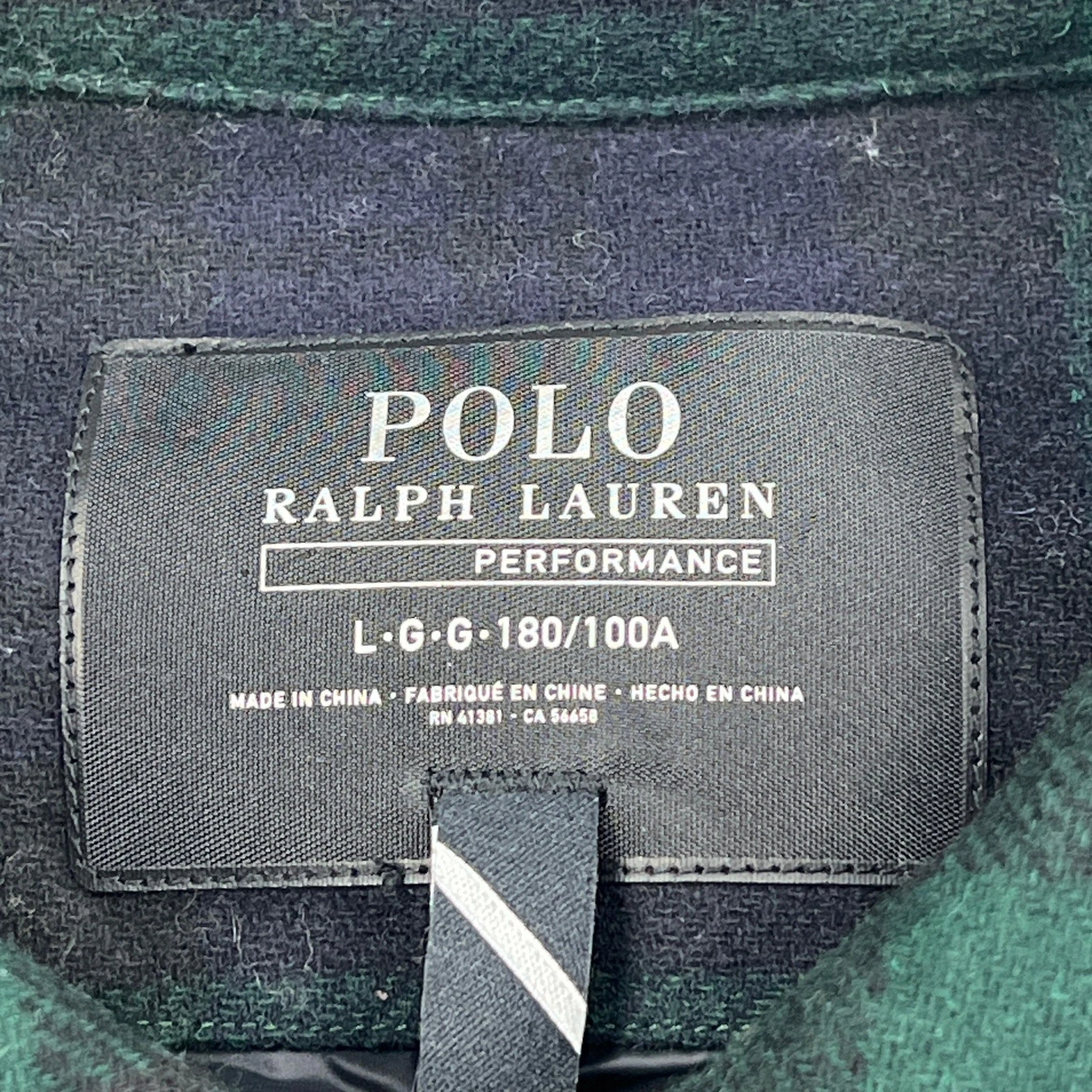 Polo Ralph Lauren Jacket Mens Large Black Watch Plaid Wool Down Filled Puffer image 3