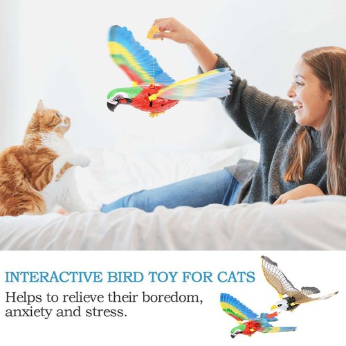 Interactive Simulation Bird Cat Toy Flying Eagle Electric Manual Hanging Scratch - Picture 8 of 14