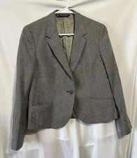 100 Wool Blazer Gray No Brand Or Size Padded Shoulders Flaws Read See Pics