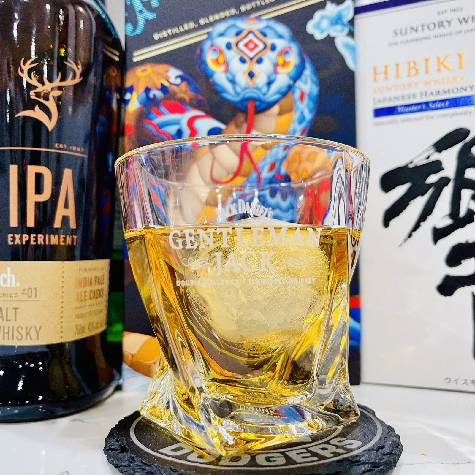 Engraved Gentleman Jack Whiskey Glass - Twisted Whiskey Glasses