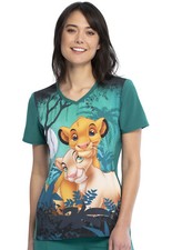 The Lion King Cherokee Scrubs Tooniforms Disney V Neck Top TF627 LKSH