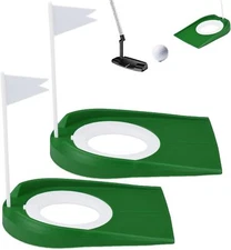 2 Pack Golf Putting Cup with Flag Golf Putting Practice Training Aids