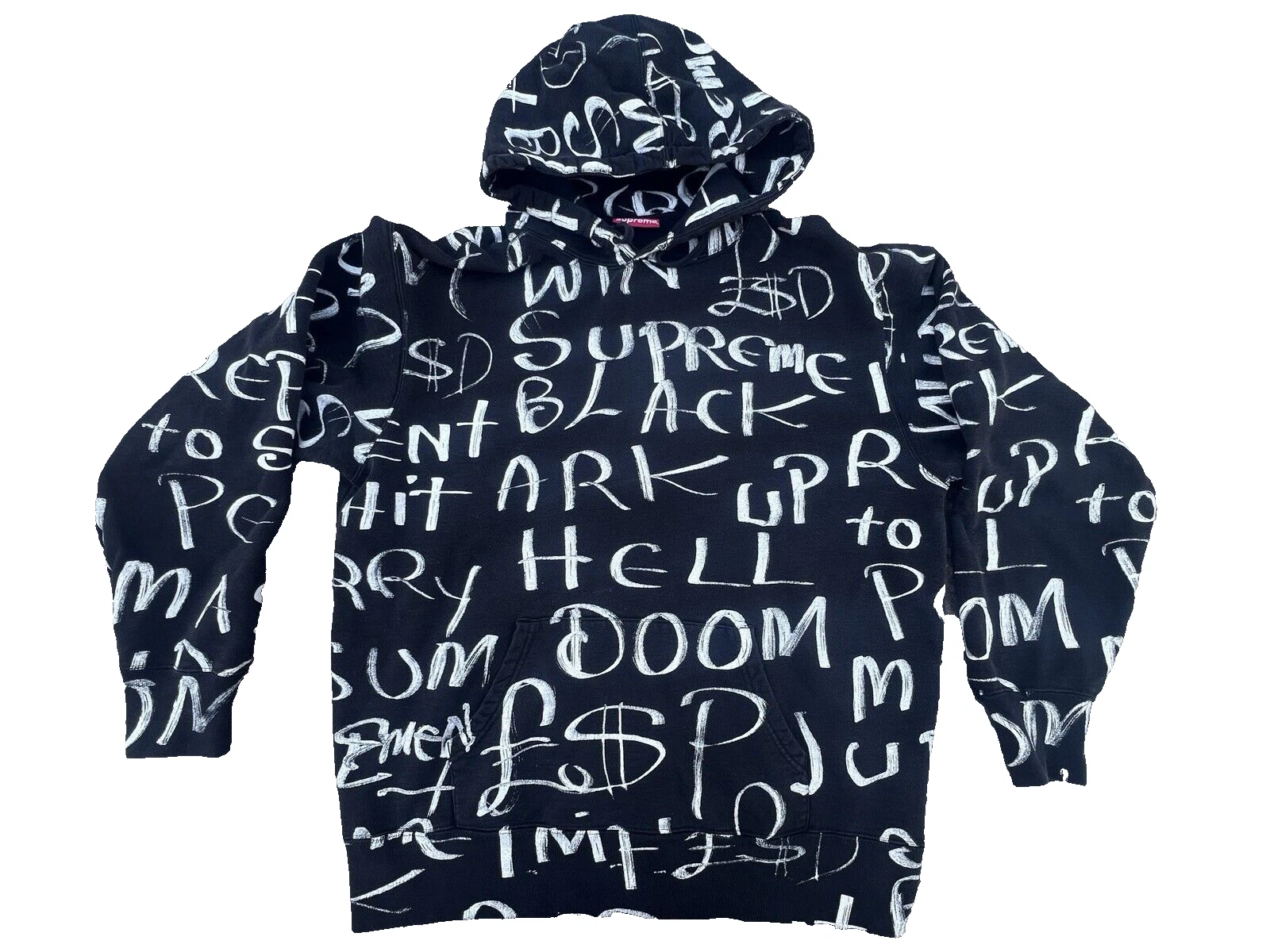 Sweat à capuche Supreme noir Ark taille M coton polaire Lee Scratch Perry