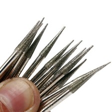30Pcs 3.2mm Tapered Point Diamond Grinding Bit 1/8" Cone Rotary Burrs for Dremel