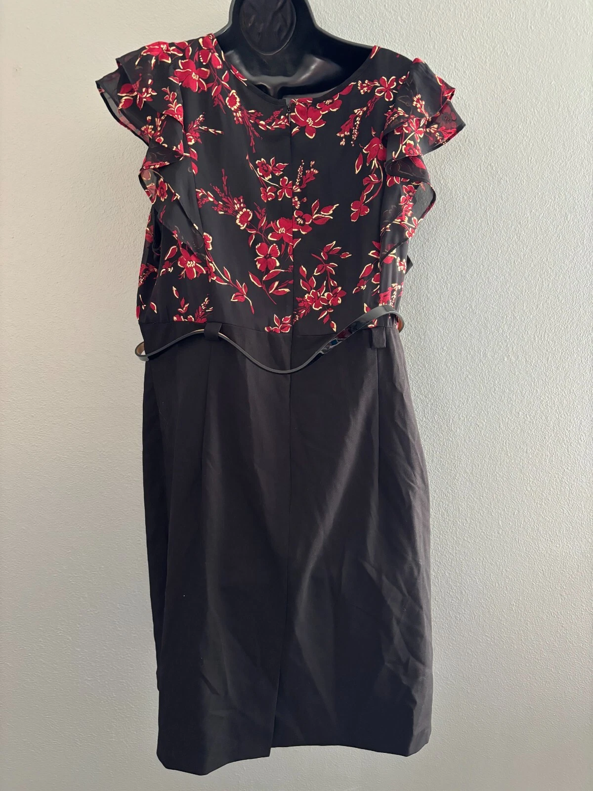 Abito in guaina a matita floreale in chiffon nuovo con etichette $74 ALYX cintura maniche corte flutter 18