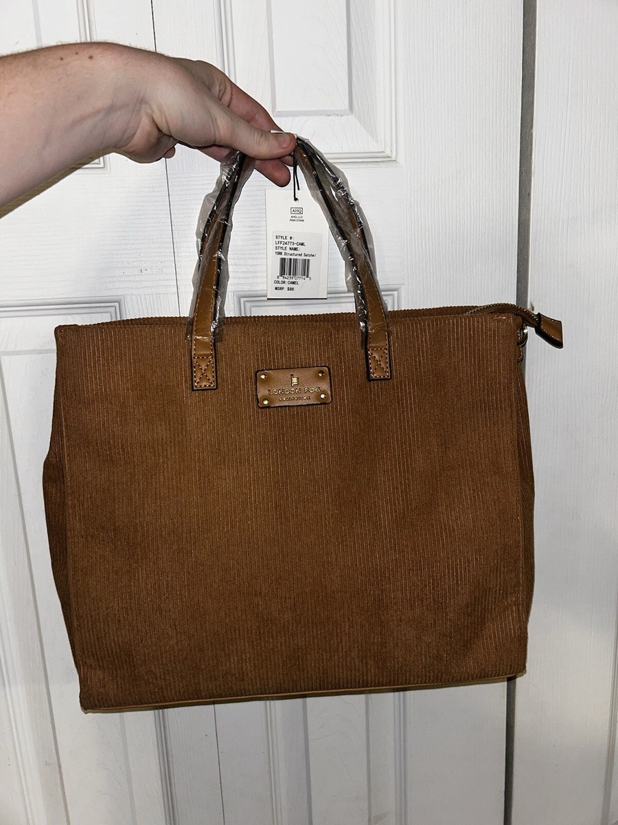 London Fog Tan Corduroy Bag With Crossbody Strap MSRP $88 NWT | eBay