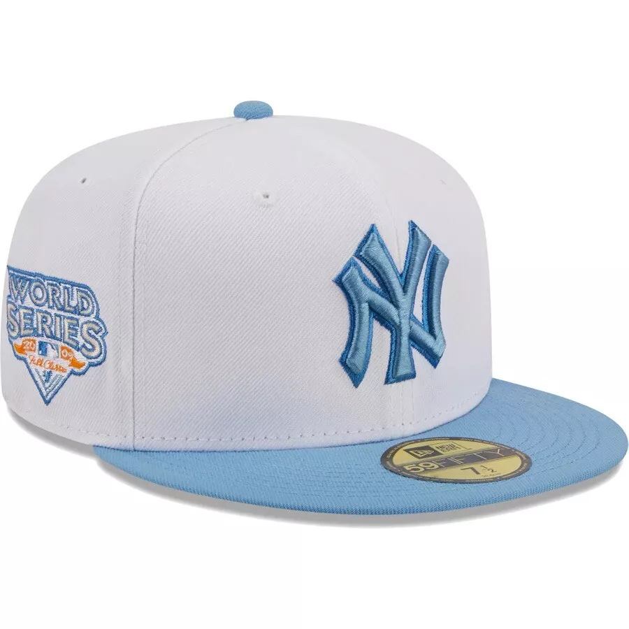 New Era New York Yankees Sky Blue & White 5950 Hat Size 7 3/4 Gray UV | eBay