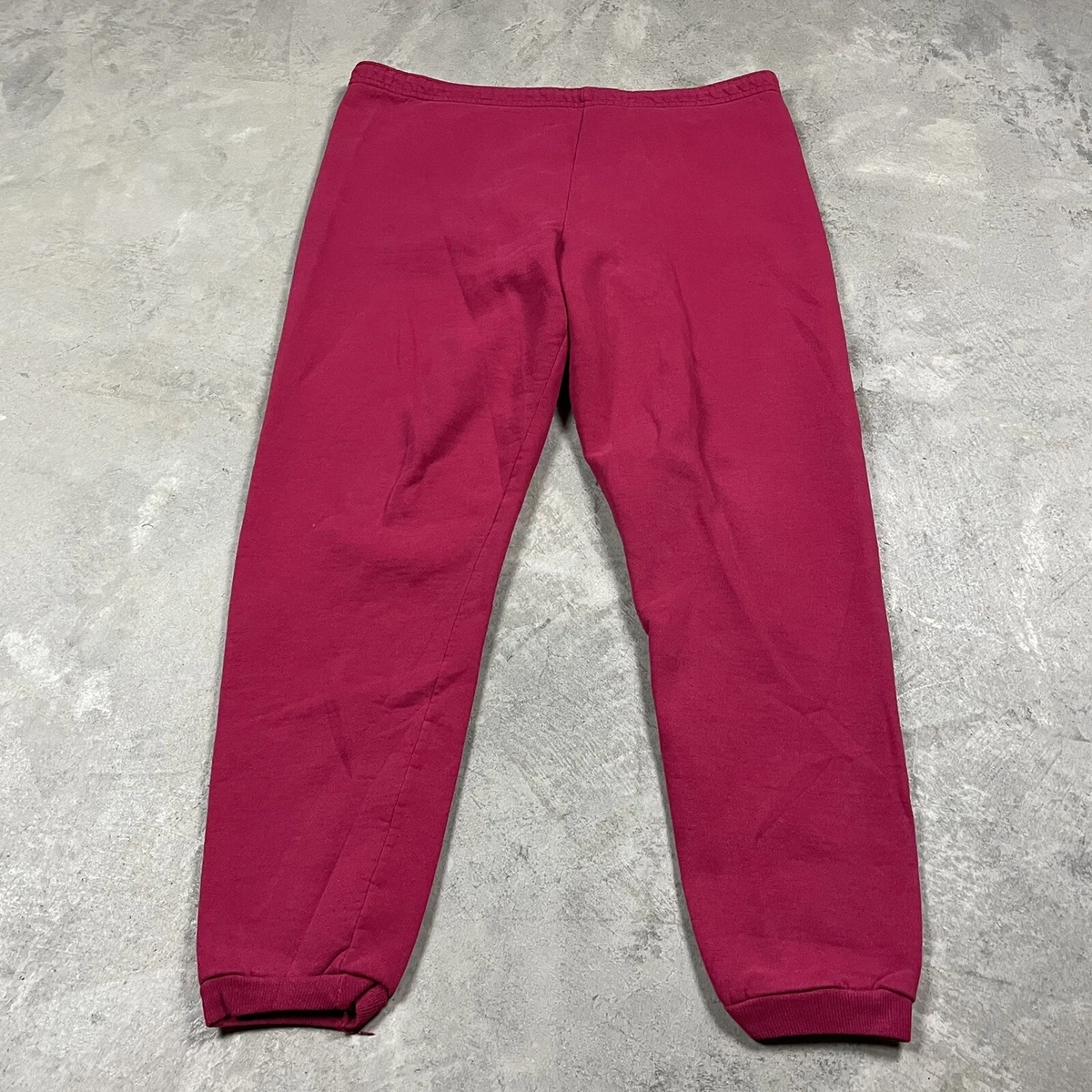 90s VTG JERZEES SWEATPANTS L Hot Pink Bright Cuffed Joggers 50 50