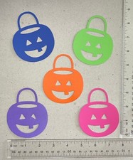 5 JACK LANTERN TRICK OR TREAT BUCKET cardstock die cut HALLOWEEN