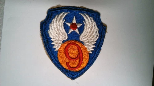 ORIGINAL MILITARY PATCH SEW ON WW2 ERA NO GLOW US ARMY 9TH AIR FORCE USAAF