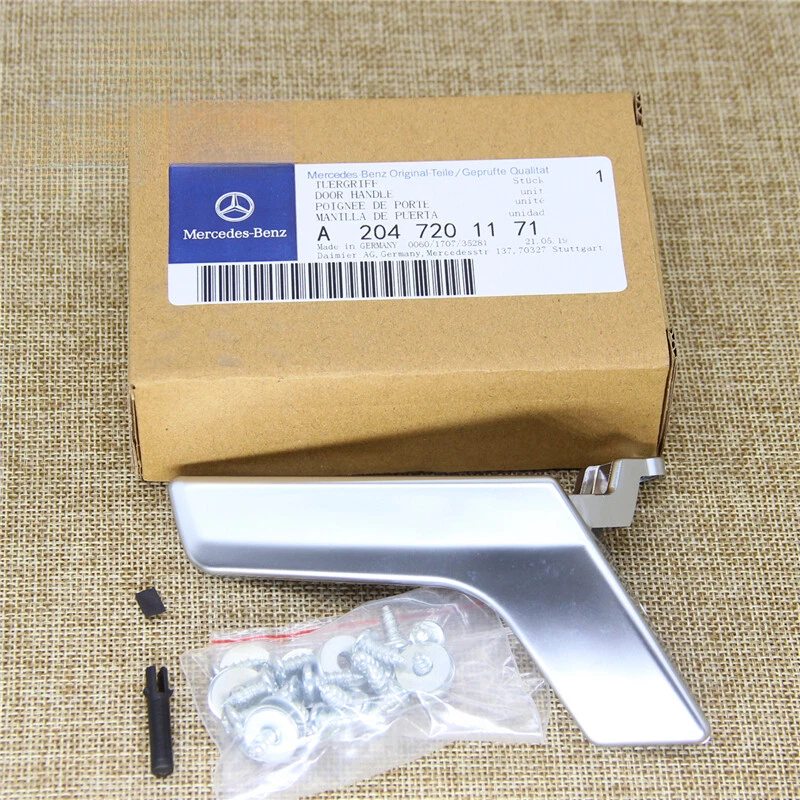 Kit de reparación de manija de puerta interior lado conductor izquierdo plateado mate para Benz C250 C300 Foto 2 de 4