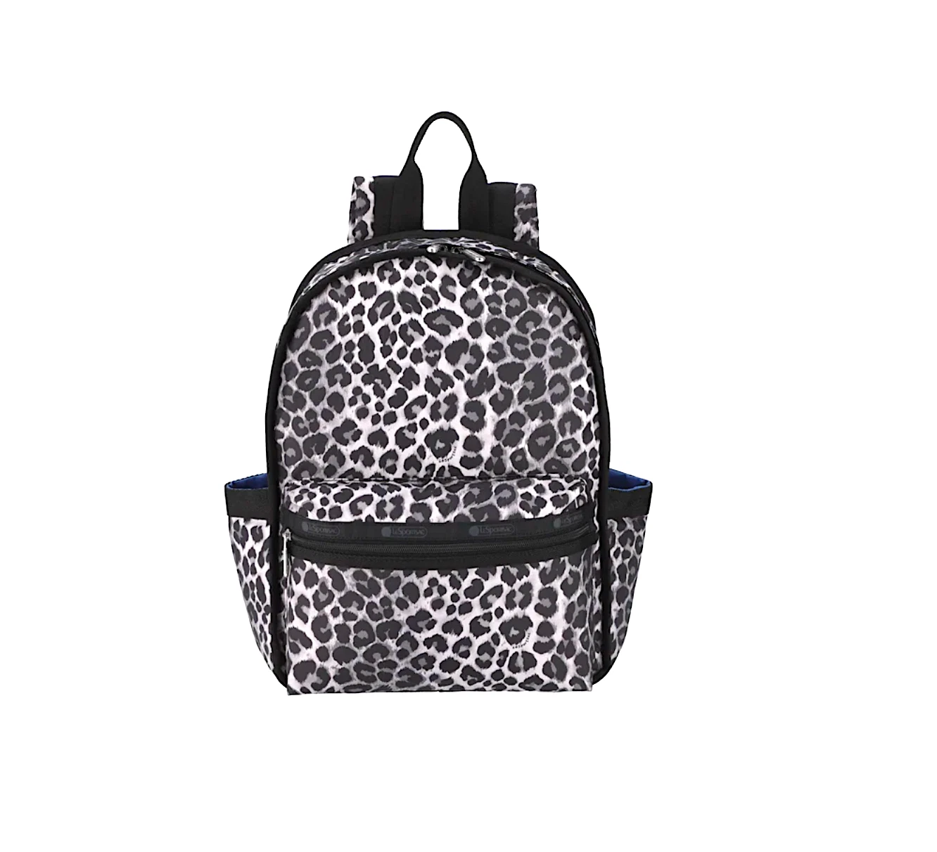 LeSportsac White Leopard Small Route Backpack, Abstract Black/Grey Leopard Print