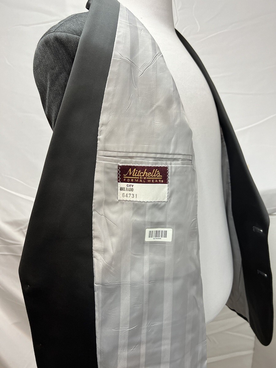 Men's Vintage Lord West Charcoal Gray Tuxedo 46L Blazer 40x34