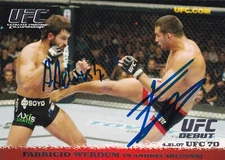 ANDREI ARLOVSKI FABRICIO WERDUM SIGNED AUTO'D 2009 UFC TOPPS ROUND 1 RC CARD #63