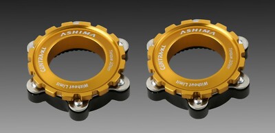 2x Ashima AC03-2 Adapter 15 20mm Achse Centerlock 6 loch Bremsscheiben gold