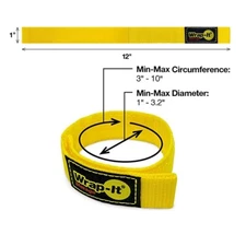 Hook and Loop Strap 12" Yellow Wrap-It Storage for Boat Rope, Hose, Cable & more