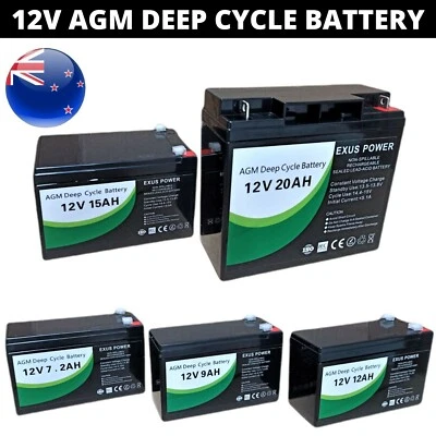 12V AGM Deep Cycle Battery SLA Sealed Solar Power Bike 7Ah 9Ah 12Ah 15Ah 20Ah - image 1 of 4