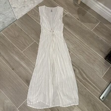 L*Space White Midi Dress Size XS Viscose Blend 49” Long Pencil Dress