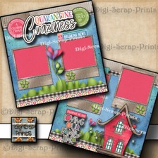 QUARANTINE CRAZINESS stay home 2 premade scrapbook pages DIGI SCRAP PRINTS A0324