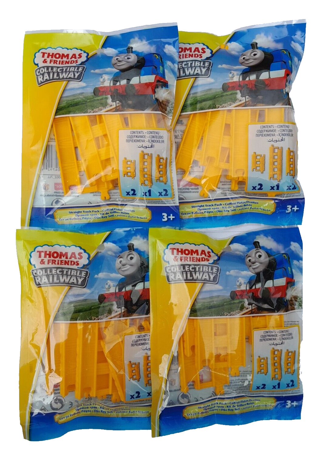 LOT 4x FISHER PRICE THOMAS & FRIENDS COLLECTIBLE RAILWAY STRAIGHT TRACK PACKS