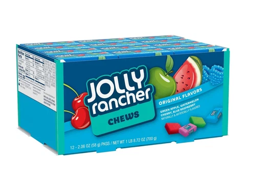 Jolly Rancher Chews Original Flavours 58g (2.06oz) - 12 Boxes