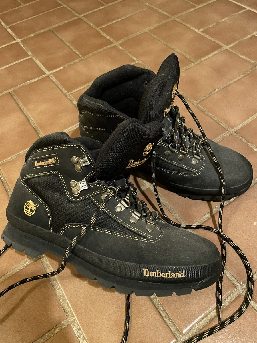 Black and sales tan timberland boots