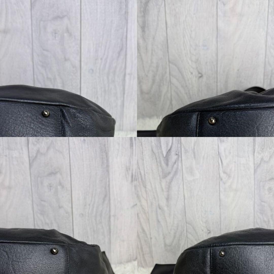 Jean Paul Gaultier Black Leather Shoulder Bag Logo Purse Clasp