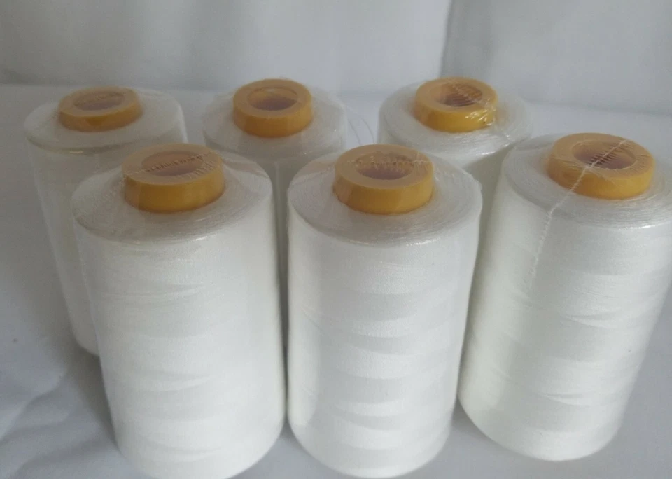 6 Spools Ivory #652 Sewing Machine Serger Thread Spools 6000 YDS/spool T27 S/2 - Image 2 of 4