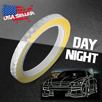 Reflective Safety Tape Self Adhesive pinstripe Sticker Strip Decal 26FT Roll 1CM