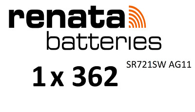 1x RENATA 362 Uhren-Batterie Knopfzelle SR721SW AG11 Silberoxid im Blister