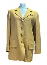 VTG Valerie Stevens Petites Mustard Gold Button Lined Blazer Career Size 12 NWT