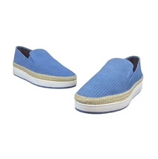 Donald J Pliner Sky Blue Perforated Nubuc Maite Fb Slip-On Sneakers Sz- 10M- New