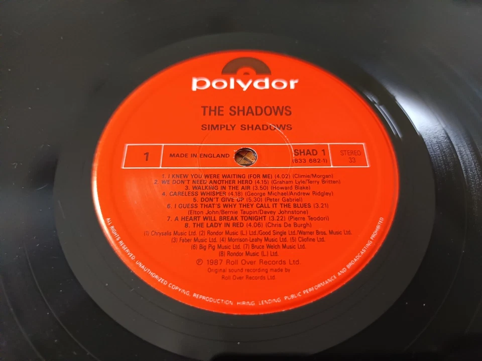 LP Album - Simply ... Shadows      UK 1987    NM/NM - Photo 4/4