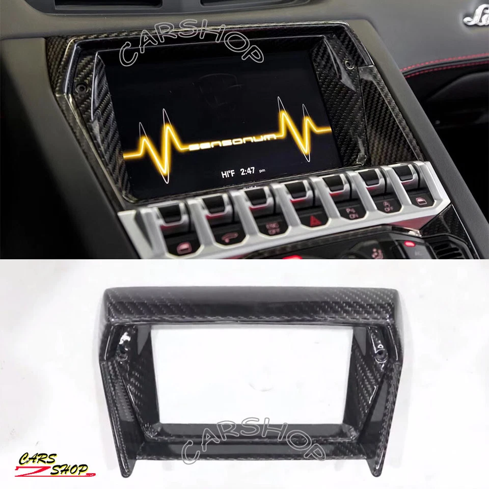 Consola de fibra de carbono para Lamborghini Aventador LP700 pantalla de navegación moldura Foto 2 de 3