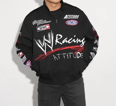 Men's Black WWE Chalk Line Racing Attitude Jacket Lightweight Full