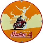 VINTAGE INDIAN MOTORCYCLES PORCELAIN SIGN, DEALERSHIP, MOTOR BIKE HARLEY GAS OIL