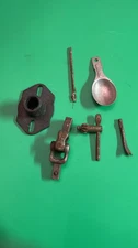 Antique Small Tool Lot, Tiny Scoop, Gears, Bracket, Rusty Metal, Steampunk