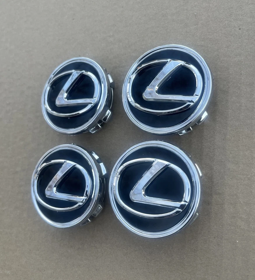 Juego de 4 tapacubos centrales de rueda negros 62 mm para Lexus 4260330590 2006-2013 Foto 4 de 4