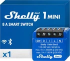 Shelly 1 Mini Gen3, Smart Relay WiFi Bluetooth 1 Channel 8A Blue Domotica