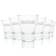 6x Campari Glas 0,25l Tumbler Becher Gl&auml;ser V-Form Longdrink Spritz Gastro Eiche