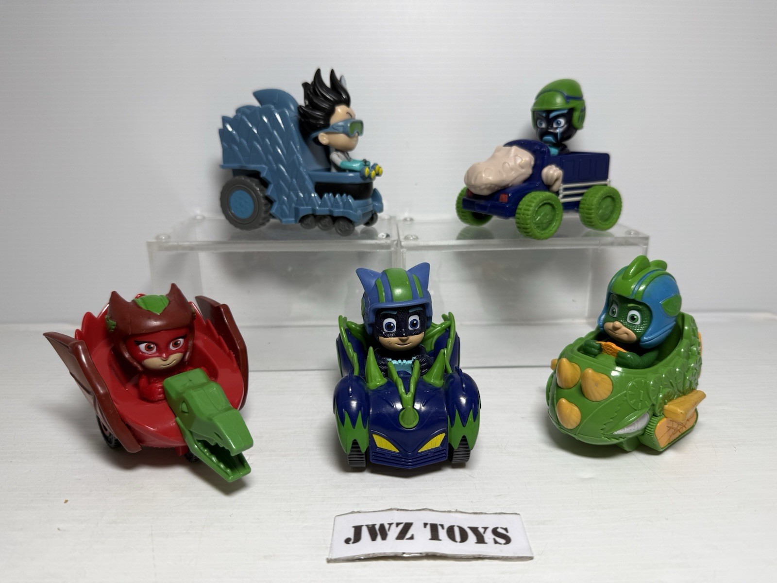 PJ MASK Dino Trouble Mini Vehicle Set Gekko Catboy Night Ninja Owlette Romeo 464