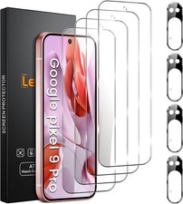 4 Pack For Google Pixel 9 Pro XL Screen Protector with 4 Pack Camera Lens Protec