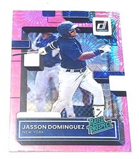 Jasson Dominguez 2022 Panini Donruss Rated Prospect Pink Fireworks Parallel (RC)