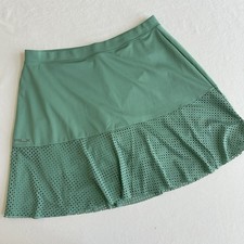 RLX Ralph Lauren Green Athletic Skort MEDIUM Eyelet Wicking 148 Golf Skirt NWOT