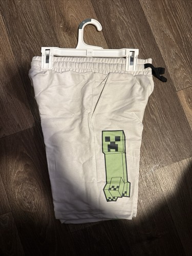 Minecraft Shorts Youth Sweat Tie front Elastic Green Creeper Free Ship - Picture 2 of 4