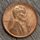 1947-S BU Flashy Red Lincoln Wheat Cent ~ Free Shipping!