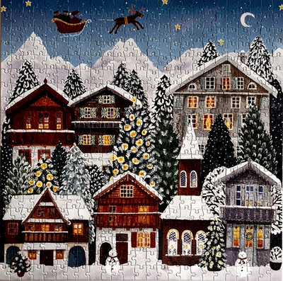 YULETIDE VILLAGE - 500 PIECE PUZZLE - GALISON - SIZE 20'' X 20'' - COMPLETE