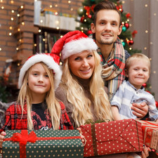 Christmas Hat, Santa Hat, Xmas Holiday Hat for Adults, Touch Soft and Comfortabl