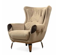 Sessel Sitz Klassisch Fernseh Wohnzimmer Polster Einsitzer Stoff Beige Luxus