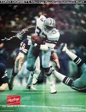 Rawlings Tony Dorsett Poster Dallas Cowboys Promotional NFL 12x8in Metal Sign